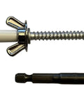 Hurricane Shutter Bolt Storm Panel Anchoring System Kit 10 or 20 Pack With DeWALT Bolt Anchors shown with wing nut and driver