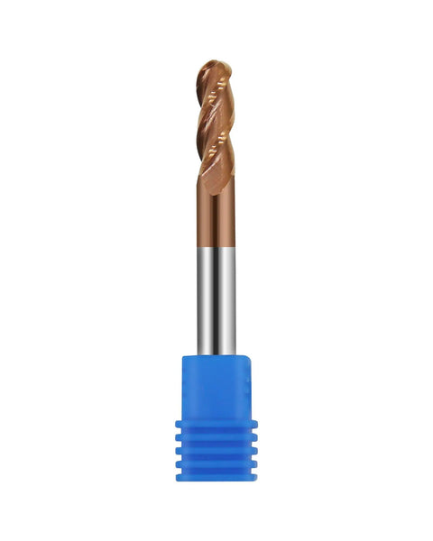 1/4 Inch Ball Nose Solid Carbide End Mill For Aluminum And Non-Ferrous Metals, 37 Degree Helix, 3 Flute, ZRN Coated Milling Bit
