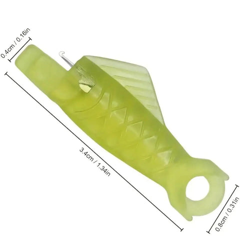 Five Piece Fish Type Needle Threaders for Sewing Machines and Hand Sewing, Automatic Threading Tool, lightweight green design