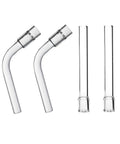 4 Pack Borosilicate Glass Tube Stem Set For Drying And Lab Experiments 110mm Straight And Curved Heat Resistant Heavy Duty Glass Mouthpieces