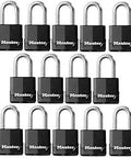 Vinyl Covered Steel Ball Bearing Locking Padlock Built Tough Boron Carbide Shackle For Extra Security 14 Pack display