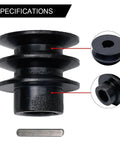 Honda 20 Mm Bore Double V Belt Pulley With A Belt Groove For 168F 170F GX110 GX120 GX200 7HP Engines Black Steel Convex Head
