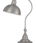 Industrial Downbridge Floor Lamp With Adjustable Head And Arm Heavy Metal Build Weighted Base Half Dome Shade