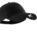 Black adjustable cap with Ultra Bright USB Rechargeable LED Hat Light Built In Cap Visor With 80 Lumens Headlamp.