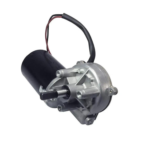 12V DC Right Angle Garage Door Gear Motor, Reversible Beefy High Torque Drive With 50 RPM Output, front view.