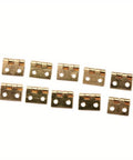 Tiny Golden Mini Metal Hinge For 1 By 12 Dollhouse Cabinets And Boxes With Four Mounting Holes, delicate gold tone hardware 10 By 8 mm