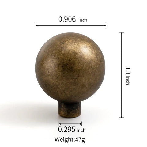 10 Pack Antique Brass Cabinet Knobs 0.9 Inch Round Solid Zinc Alloy Vintage Dresser Drawer Pulls For Closet Cupboard Wardrobe Aged Bronze Finish