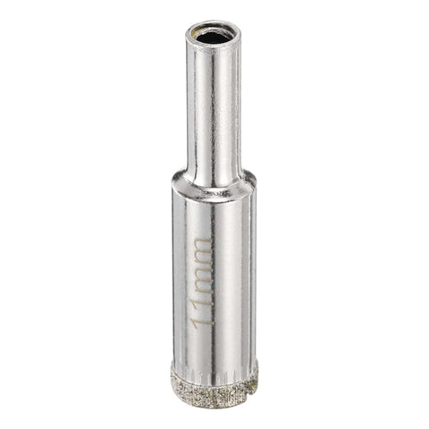 Diamond tile hole saw, 11mm core cutter with diamond grit on chrome-plated steel