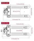 Heavy Duty 6600 Lb Electric Pallet Jack Walkie With Lithium Battery dimensions diagram for RK05-685 and RK05-550 models.