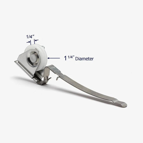 Heavy Duty Gliding Screen Door Roller Assembly With Upper And Lower Slick Replacement Wheels For Patio Slider Tracks featuring a nylon wheel and metal bracket.
