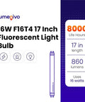 16W F16T4 17 Inch Fluorescent Light Bulb Replacement for Furnlite FC952 with G5 Mini Bi Pin Base, 8000 Hour Life, 860 Lumens
