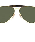 Unisex Outdoorsman II Aviator Sunglasses With Gold Frame And G Fifteen Green Lenses 62 Millimeter Size For Classic Pilot Style