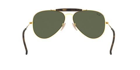 Unisex Outdoorsman II Aviator Sunglasses With Gold Frame And G Fifteen Green Lenses 62 Millimeter Size For Classic Pilot Style
