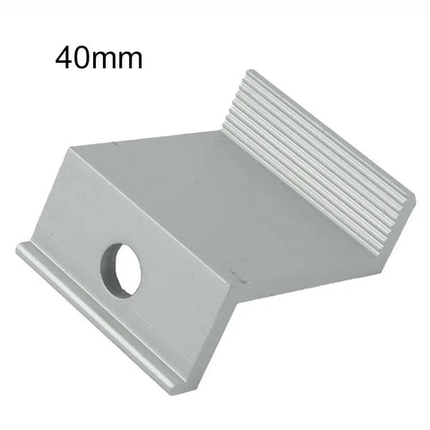 40mm 10 Pack Aluminum Alloy End Clamps For Solar Panel PV Mounting Brackets Fits 30mm 32mm 35mm 40mm Frame Heights Silver Finish
