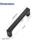 Square Cabinet Handles Set 10 Pack 3 Inch Matte Black Flat Drawer Pulls For Kitchen Cabinets And Furniture Center To Center 3 Inches