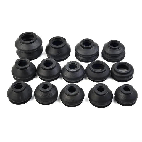 14x Ball Joint Rubber Boot Covers Track Rod End Kit With Tongue And Groove Fastening For Easy Drive Shaft Boot Replacement Multipack Pro Grade Flexible Lasting Protection For Full Lock Steering No Dismantling Required. 14 black rubber boot covers set