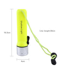 180 LED Diving Flashlight Underwater Torch in Fluorescent Green with nylon strap, aluminum body, waterproof to 50-60 meters