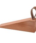 Walnut Wood Door Stopper Wedge With PU Finish Easy Assembly Portable Nordic Style for home and office use with decorative loop
