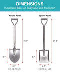 31.5 Inch Short Garden Shovel For Yard Digging With Round Point Blade And D Handle, All Stainless Steel Construction