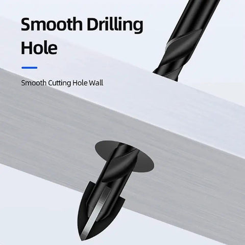 Heavy Duty Cross Hex Drill Bit Set With Hole Saw For Glass Ceramic Wood Plastic Tile Plus Metal Alloy Construction Featuring Tungsten Carbide Tips during smooth drilling.