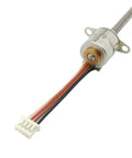 Close-up of 10mm Lead Linear Screw Stepper Motor With 50mm Stroke Slide Nut Assembly DC 5V 2 Phase 4 Wires Gear Driven Actuator.