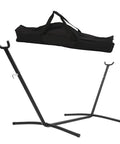 Heavy Duty Hammock Stand For Indoor And Outdoor Use, 650 Lbs Capacity, 9 Foot Long With Portable Carrying Case, steel frame shown