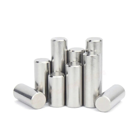 Premium 304 Stainless Steel Dowel Pin With Chamfered Ends For Precision Positioning And Mounting Holes In Machining Projects Offering Durable Wear Resistant Performance In M1 To M3 Sizes Plus Various Lengths, collection of dowel pins in various lengths.