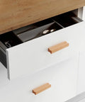 Slick Beech Wood Cabinet Pulls Set Of 4 With 96mm Hole Spacing Drawer Handles For Wardrobe Doors Lacquer Finish Easy Install