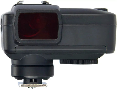 Side view of Canon TTL Wireless Flash Trigger With Bluetooth App Control For Off Camera Shooting High Speed Sync Up To One Eight Thousandth Of A Second Five Group Buttons Relocated Control Wheel Locking Hotshoe AF Assist Light For Studio Pros On The Go.