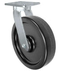 Industrial Grade 12 Inch Kingpinless Swivel Caster With Super Tough Phenolic Wheel for heavy loads, featuring a steel plate mount.