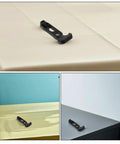 Rubber Engine Hood Latches 4 Pack for Trucks and Cargo Trailers shown resting on various flat surfaces.
