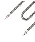 Premium Electric Finned Tubular Heater Featuring Heavy Duty Oven Heating Element For Rapid Warm Up And Hella Efficient Air Circulation At 220 Volts With Flexible Wattage Choices, showcasing finned tubular design with connectors.