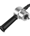 Heavy Duty Alloy Metal Shear Cutter With Interchangeable Heads For Versatile Sheet Metal Cutting, ergonomic design with black handle, compact size.
