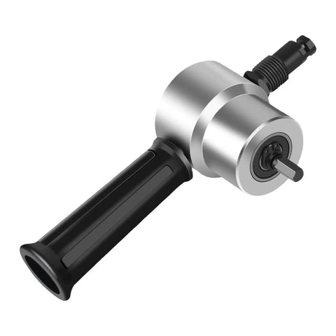 Heavy Duty Alloy Metal Shear Cutter With Interchangeable Heads For Versatile Sheet Metal Cutting, ergonomic design with black handle, compact size.