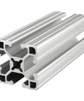 15 Series 1.5 Inch By 1.5 Inch T Slotted Aluminum Extrusion For DIY Projects, Ultra Light 6063 T6 Aluminum With Clear Anodized Finish, Four Open T Slots, Great For Linear Rails, Track Saw Guides, And Custom Motion, 72 Inch Long. Cross-section view