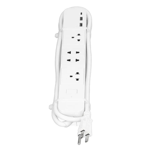Smart Power Strip With WiFi And Bluetooth Remote Access, Voice Activated Outlets, Quick Charge USB And Type C Ports, App Managed Surge Blocker equipped with multiple AC outlets and USB ports.