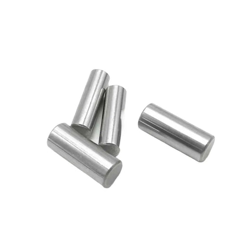 Heavy Duty 304 Stainless Steel Hardened Dowel Pins For Precision Engineering And Metal Works With Superior Corrosion Resistance Plus Wear Proof Build Made For Serious Fabrication Jobs - four dowel pins arranged.