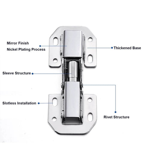 Concealed Kitchen Cabinet Door Hinges Pack of 2, Soft Close 90 Degree with 28mm Cup, Fits 14-18mm Cabinets, no slot needed, detailed view
