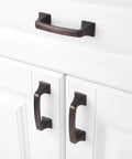 Oil Rubbed Bronze Big Square Foot Cabinet Arch Pull Handle With 3 Inch Spacing 76mm on white kitchen cabinets