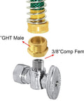 Brass 3/4 GHT male to 3/8 compression female adapter set (2 pcs) for garden hose to supply line connections.