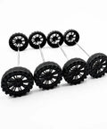 30 Pack 30mm Plastic Toy Car Wheels With 15 Shaft Axles For RC Cars Trucks And Robots DIY Model Parts Wheel Accessories