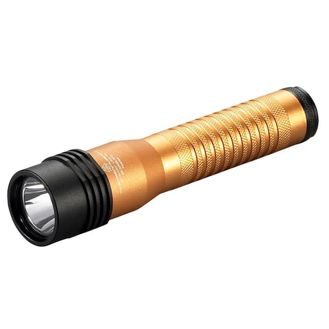 Beast Bright High Lumen C4 LED Flashlight with Piggyback Charger and Spare Battery Orange 500 Lumens on High