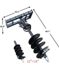 Beefy Post Hole Auger Drive Attachment For Skid Steer 12 Inch And 18 Inch Diameter Augers 46 Inch Drilling Depth Standard Flow