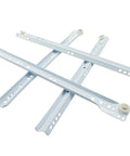 Heavy Duty Full Extension Drawer Slides, 14 Inch Two Pair, White Coated Steel Runners shown from above with wheels for smooth glide.