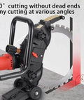 Heavy Duty Brushless Electric Concrete Circular Saw With Water Pump, 3000 Rpm High Speed Wet Cut Ring Tool For Blasting Through Tile Wood And Tough Brick Surfaces showing 90-degree cutting capability.