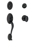 Single Cylinder Handleset With Siena Knob In Aged Bronze, Easy Install With Self Aligning Screws, Fits Doors From One Five Eighths Inch