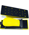 Practical Vacuum Hand Sanding Block With Hook Loop Disc For Wood Polishing And Car Maintenance, 19.8 x 7 cm, PU foam handle.