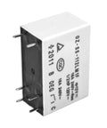 Close-up of Dual Pack 16A 12V SPST NO PCB Relay 6 Pin for DIY projects and auto industrial use, showing side view and pins.