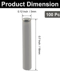 Image showing 100 Pack 304 Stainless Steel Dowel Pins M3 X 18mm Shelf Support Pins dimensions.