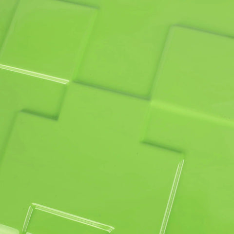 Close-up of blocky Creeper design on Minecraft Creeper 15 Inch Molded Hardside Carry On Luggage For Kids And Toddlers